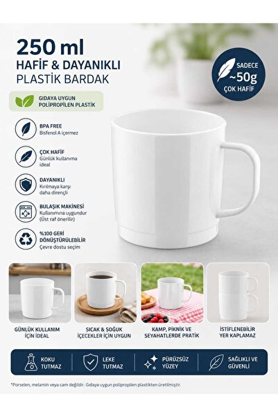 ZTF GLOBAL TRADE Ultra Hafif , Gıdaya Uygun Çay Kahve Kupası,Kreş Bardağı,Ana...