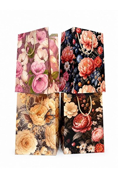 OEM Pungi cadou Late si Mari Imprimeu Flori 12/set 28x42x28cm