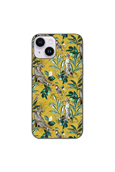 OEM Husa compatibila cu Apple iPhone 15 Silicon Gel Tpu Model Yellow Jungle P...