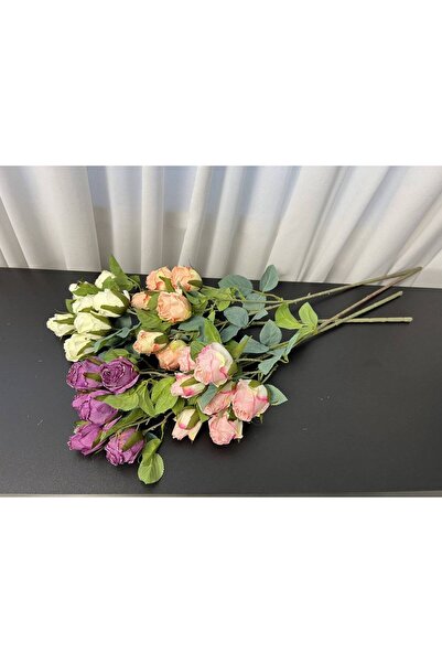 OEM Flori Artificiale Fir Trandafir Cu 7 Flori Vintage Mov Prafuit