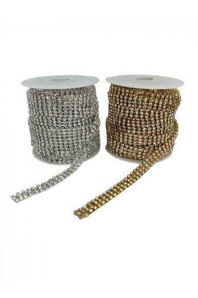 OEM 3 Rows of Transparent Rhinestones Silver