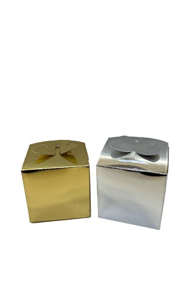 OEM Cutie Din Carton Cubica 8 Cm/50/Set Argintiu