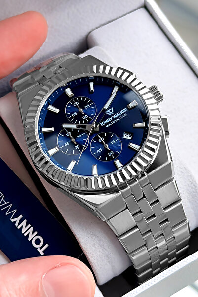 Tonny Walker Men's Watch - Silver Color - Steel Band - Water Resistant - All ...