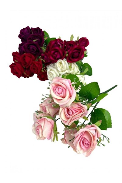 OEM Artificial Flowers Bouquet 7 Roses With Cyclamen Buds