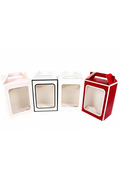 OEM Cutii Din Carton Cu Fereastra Si Maner 35cm/10/Set Alb Cu Negru