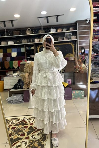 HÜMEYRA BUTİK Jacquard Skirt Layered Dress