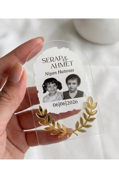 Pleksivent Söz Nişan Resimli Magnet 10 Adet Pleksi Detay