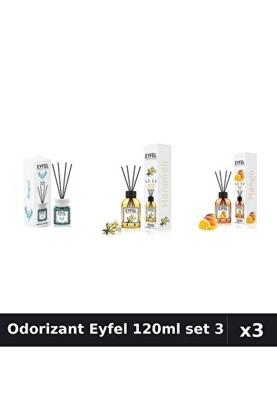 Eyfel Set 3 Odorizant Camera Betisoare 120ml - Angel, Mâna Maicii Domnului, M...