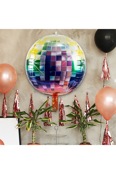 Party Country 22" Disco Ball Foil Balloon -Multicolor- Size: 22" - 55 cm