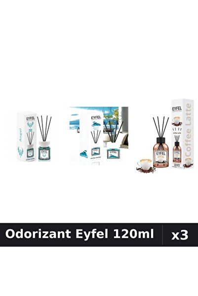 Eyfel Set 3 Odorizant Camera Betisoare 120ml - Angel, Ocean, Cafea
