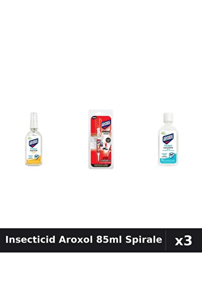 Aroxol Set 3 Insecticid - Loțiune Repelent 85ml + Spirale Anti-Insecte 5g