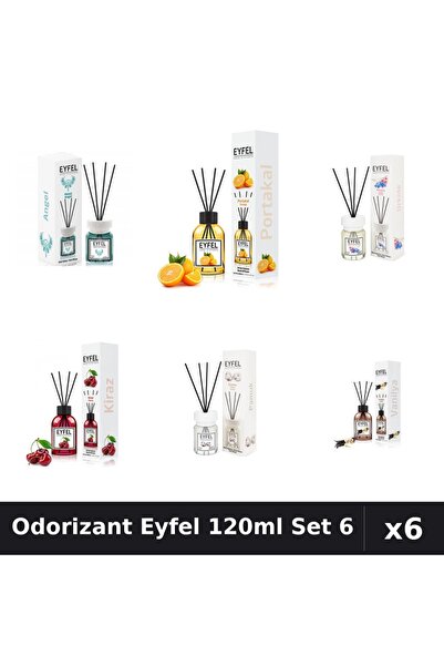 Eyfel Set 6 Odorizante Camera Betisoare 120ml - Angel, Portocala, Orhidee, Ci...