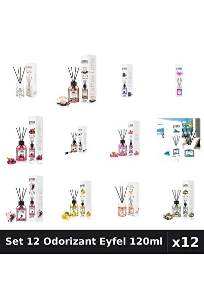Eyfel Set 12 Odorizante Camera Betisoare, Acacia, Bouquet, Bubble Gum, Bumbac...