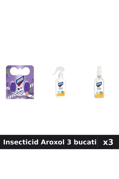 Aroxol Set 3 Insecticid - Pastile Anti-Insecte, Loțiune Repelent 200ml + 85ml