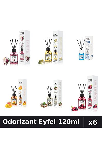 Eyfel Set 6 Odorizante Camera Betisoare - 6 Arome Asortate, 120ml Parfum