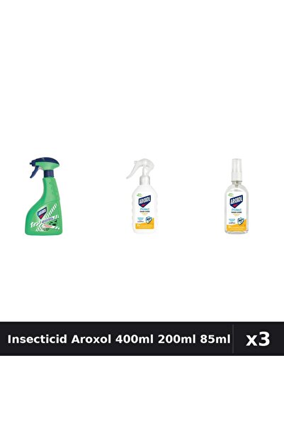 Aroxol Set 3 Insecticid 400ml + Repelent 200ml + 85ml - Anti Insecte Eficient