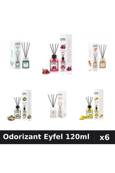 Eyfel Set 6 Odorizante Camera Betisoare - 6 Arome Asortate, 120ml Parfum