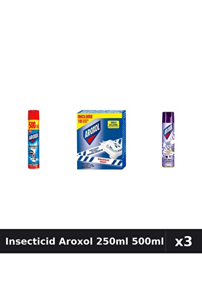 Aroxol Set 3 Spray Insecticid 250ml + 500ml - Anti Insecte, Gandaci, Tantari