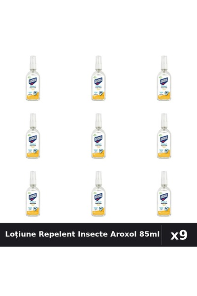 Aroxol Set 9 Loțiune Repelent Insecte 85ml - Protecție Anti-Țânțari, Muste, G...