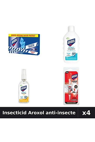 Aroxol Set 4 Insecticid - Pastile/Spirale 60 buc + Loțiuni Repelent 200ml, 85ml