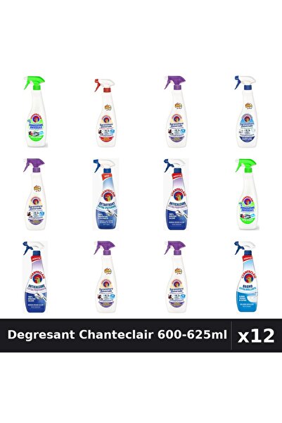 Chanteclair Set 12 Degresant Universal 600-625ml - 8 Arome, Detartrant, Antic...