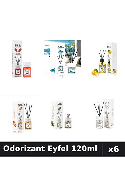 Eyfel Set 6 Odorizante Camera Betisoare - 6 Arome Asortate, 120ml Parfum