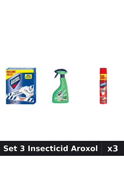Aroxol Set 3 Produse Anti-Insecte - Pastile/Spirale Anti-Insecte Aroxol, Spra...