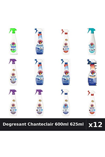 Chanteclair Set 12 Degresant Universal 600ml 625ml - 8 Arome, Detartrant, Ant...