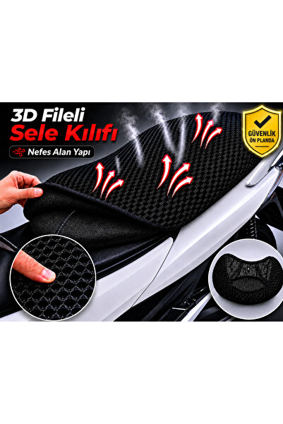 Vi Caro Husa scaun motocicletei Kuba Ege 50 3 Husa scaun cu plasa 3D Protecti...
