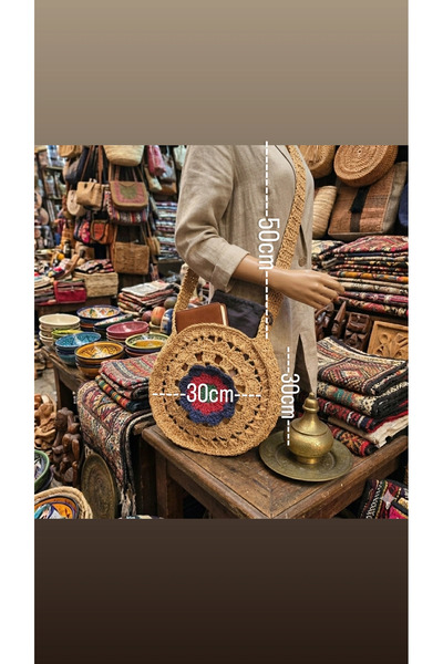 Zümrüdüanka Handmade El örmesi rafya ipinden yapılmıştır hasır rengi çıt çıt ...