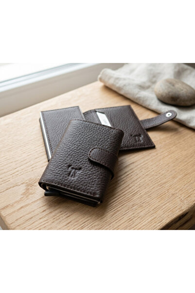 PASSTELL 100% Genuine Leather Credit Card Holder and Wallet with Snap Closure...