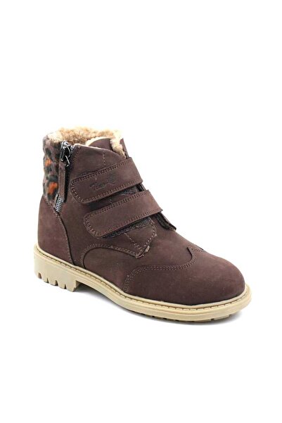 tino Fur-lined boots for children, made of genuine suede Leather 3190-BROWN/18