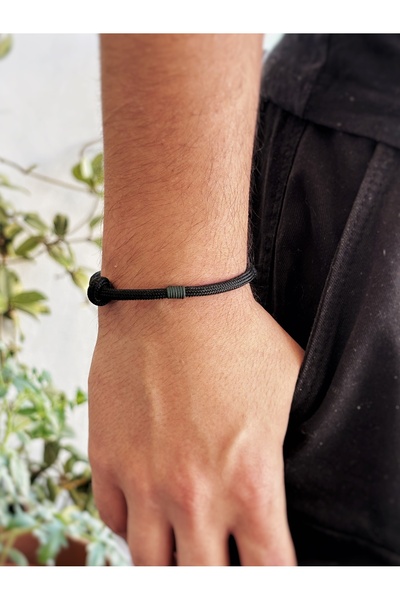 Atölye Merdiven Durable Black Adjustable Unisex Bracelet Men's Bracelet Khaki...