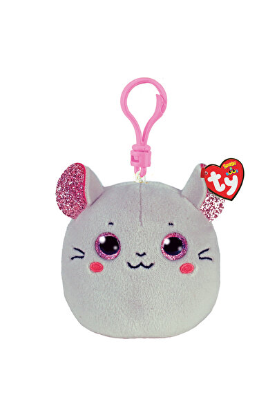 TY Squishy Beanies Catnip Χνουδωτό Μπρελόκ Ποντικάκι Γκρι