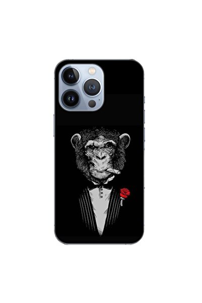 OEM Husa compatibila cu Apple iPhone 13 Pro Silicon Gel Tpu Model Cigar Monkey