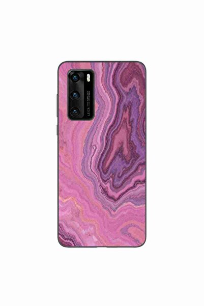 OEM Husa compatibila cu Huawei P40 Silicon Gel Tpu Model Pink Quartz Marble