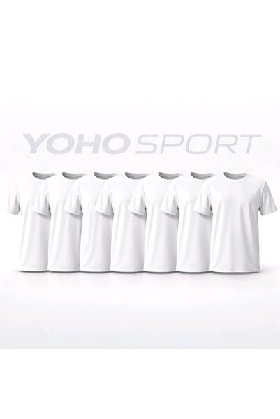 YOHO SPORT Unisex Basic Cut 100% Cotton Soft Textured White Crew Neck T-Shirt...