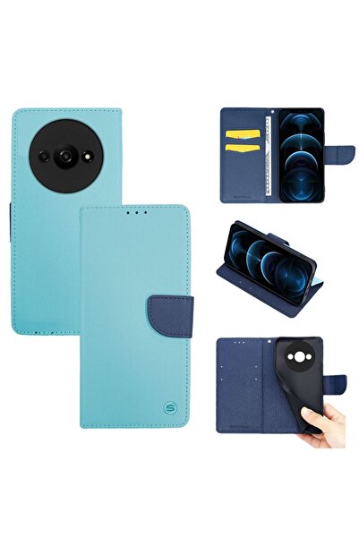 Sonique Θήκη Πορτοφόλι Trend Wallet Xiaomi Redmi A3 / Redmi A3x Σιέλ / Σκούρο...