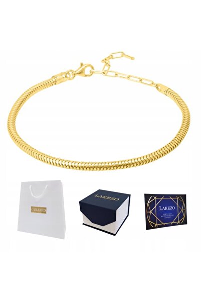 Larezo Bratara baza pentru charms, 18cm+3cm, Argint placat cu Aur 24k, Latime...