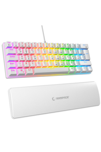 Rampage Ally K11 Beyaz Rainbow Q Gaming Kablolu Oyuncu Klavye Bilek Destekli ...