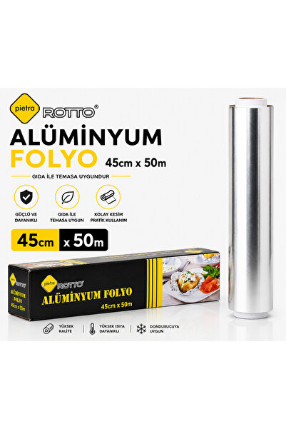 Rotto Pietra 14 Mikron Alüminyum Folyo Rulo Kesicili - 1 Paket 45 cm x 50 m