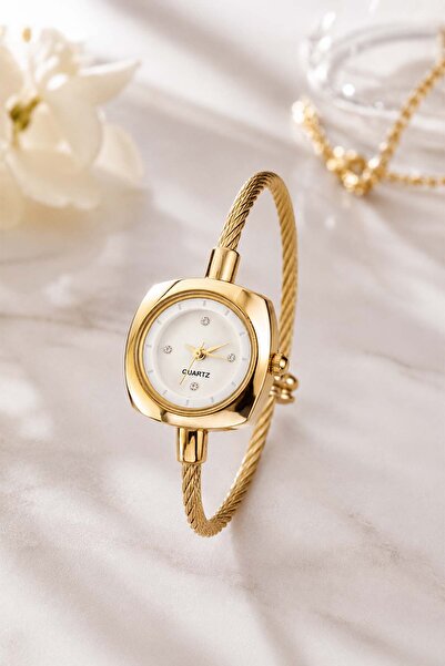 İnogge Conos Gold Women's Wristwatch – Elegant Bracelet Design with White Dia...