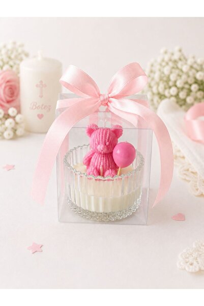 OEM Top Bottom Set of 5 Teddy bear baptism certificates with balloon, in glas...
