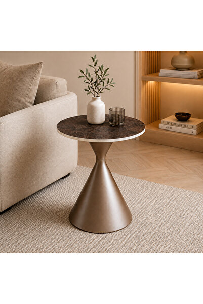 TODO Round Ceramic Service Table Shs-035S Brown