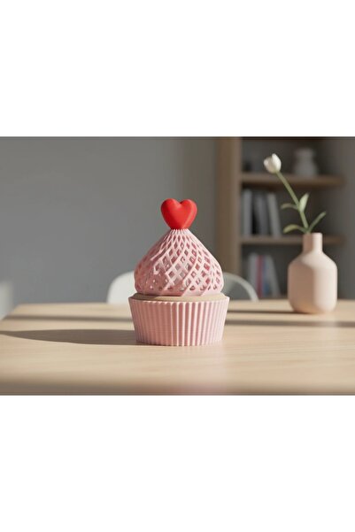 OEM Decorative Muffin-Type Electric Candle Holder with Heart Element