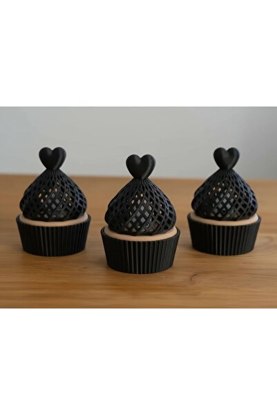 OEM Decorative Muffin-Type Electric Candle Holder with Heart Element