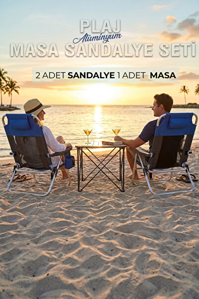 Funky Chairs Masa Sandalye Seti - Beach Star Light Şezlong ve Titanium Masa