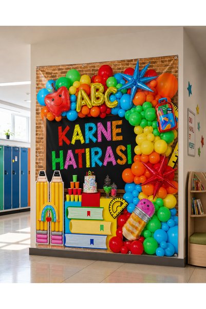 okul posterleri Karne Hatırası Fotoğraf Çekim Fon Perdesi (160x210 cm)