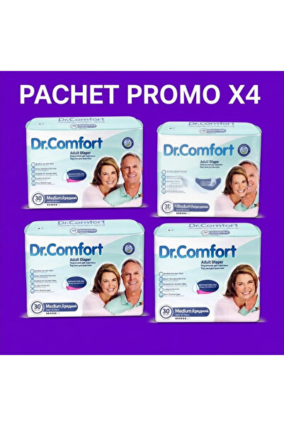 Dr.Comfort Pachet Promo Scutece Adulți cu Prindere Laterală Dr. Comfort M (4x...