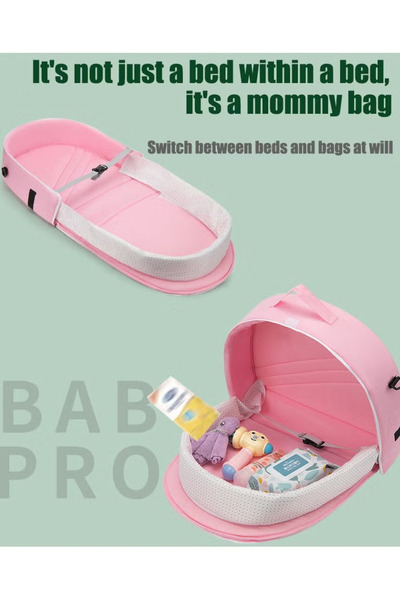TAPIT Baby Travel Bassinet Portable Folding Bassinet with Mosquito Net and Ca...